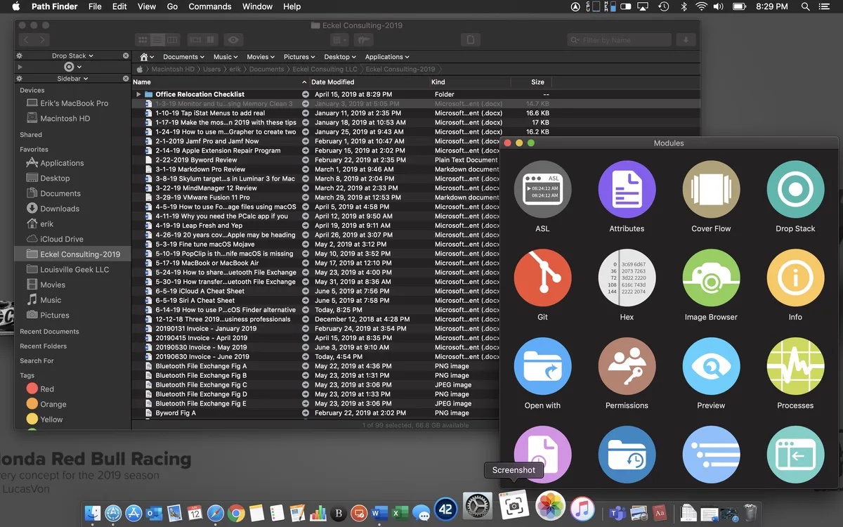 Die Schnittstelle von PathFinder Mac Datei Manager