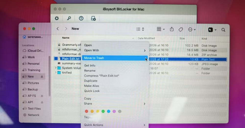 Delete, read and write files to BitLocker drive