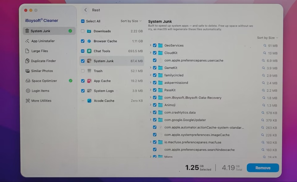 Remove system junk from Mac