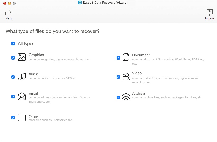 EaseUs data recovery wizard