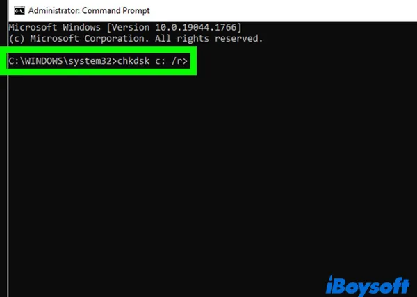 Run CHKDSK to repair the corrupted SD card
