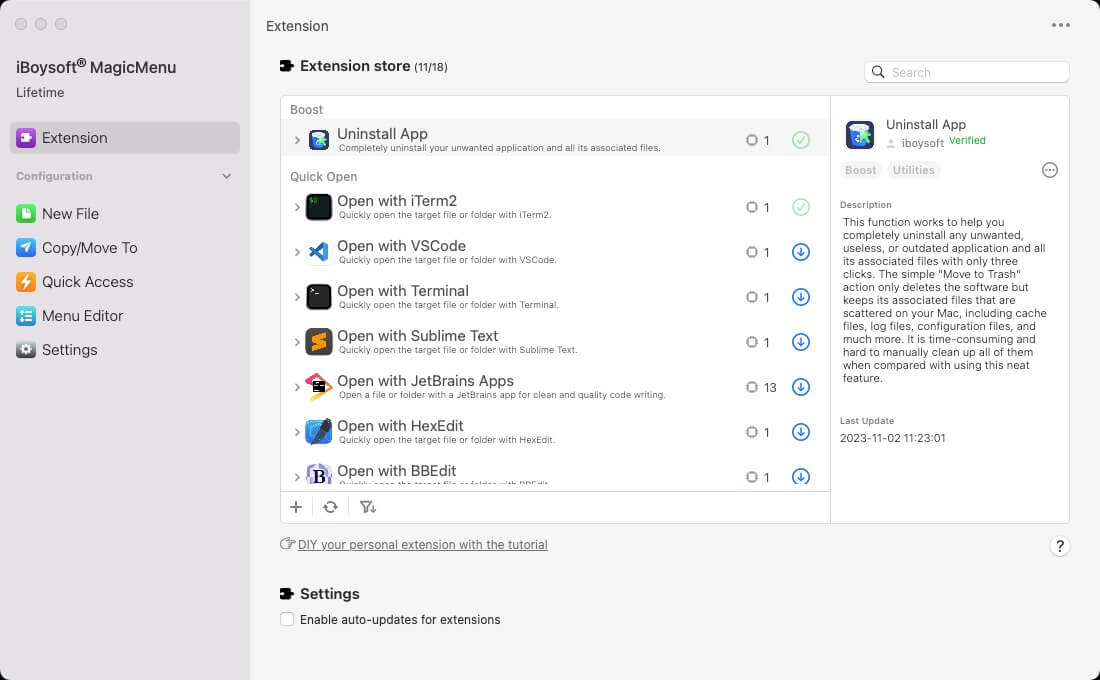 Bester Mac Uninstaller iBoysoft MagicMenu